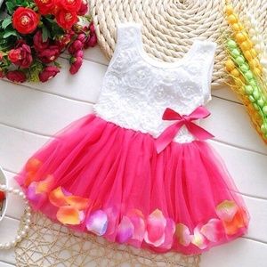 Beautiful Hot Pink Rose Petal Dress 2T